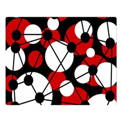 Red, Black And White Pattern Double Sided Flano Blanket (large) 