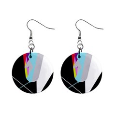 Colorful Abstraction Mini Button Earrings by Valentinaart