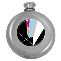 Colorful Abstraction Round Hip Flask (5 Oz) by Valentinaart