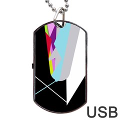 Colorful Abstraction Dog Tag Usb Flash (one Side)