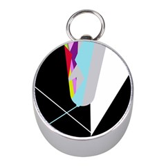 Colorful Abstraction Mini Silver Compasses by Valentinaart