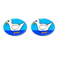 White duck Cufflinks (Oval)