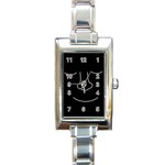 Sleeping face Rectangle Italian Charm Watch Front