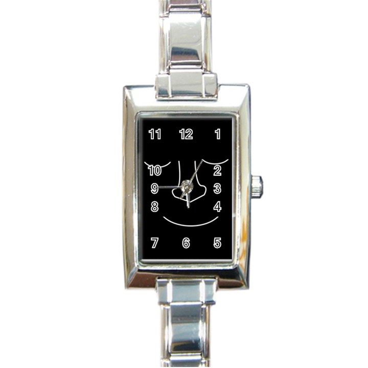 Sleeping face Rectangle Italian Charm Watch