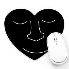 Sleeping Face Heart Mousepads by Valentinaart