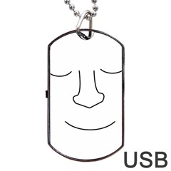 Sleeping Face Dog Tag Usb Flash (one Side)