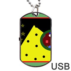 Abstract Design Dog Tag Usb Flash (two Sides) 