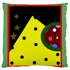 Abstract Design Large Flano Cushion Case (one Side)