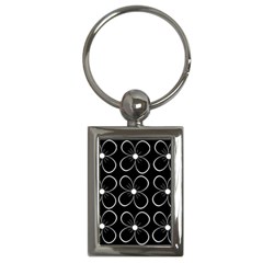 Black And White Floral Pattern Key Chains (rectangle) 