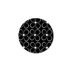 Black And White Floral Pattern Golf Ball Marker (4 Pack) by Valentinaart