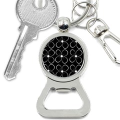 Black And White Floral Pattern Bottle Opener Key Chains by Valentinaart