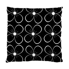 Black And White Floral Pattern Standard Cushion Case (two Sides) by Valentinaart