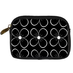 Black And White Floral Pattern Digital Camera Cases by Valentinaart