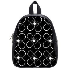 Black And White Floral Pattern School Bags (small) 