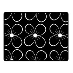 Black And White Floral Pattern Fleece Blanket (small) by Valentinaart