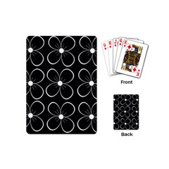 Black And White Floral Pattern Playing Cards (mini)  by Valentinaart