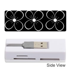 Black And White Floral Pattern Memory Card Reader (stick) 