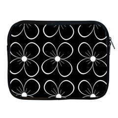 Black And White Floral Pattern Apple Ipad 2/3/4 Zipper Cases by Valentinaart