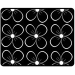 Black and white floral pattern Double Sided Fleece Blanket (Medium)  58.8 x47.4  Blanket Front