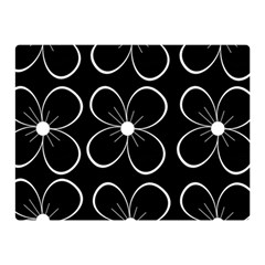 Black And White Floral Pattern Double Sided Flano Blanket (mini) 