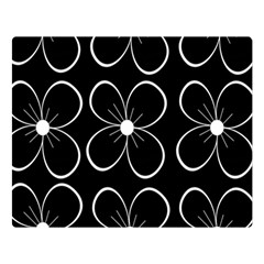 Black And White Floral Pattern Double Sided Flano Blanket (large)  by Valentinaart