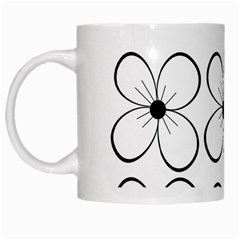 White Flowers Pattern White Mugs by Valentinaart