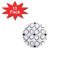 White Flowers Pattern 1  Mini Magnet (10 Pack)  by Valentinaart