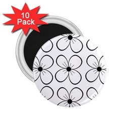 White flowers pattern 2.25  Magnets (10 pack) 