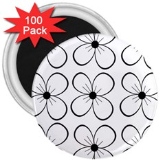 White Flowers Pattern 3  Magnets (100 Pack) by Valentinaart