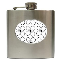 White Flowers Pattern Hip Flask (6 Oz) by Valentinaart