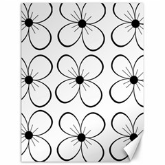 White flowers pattern Canvas 12  x 16  