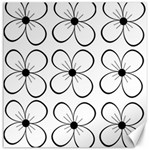 White flowers pattern Canvas 16  x 16   15.2 x15.41  Canvas - 1