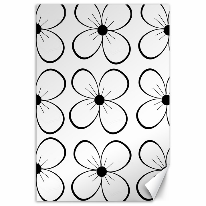 White flowers pattern Canvas 20  x 30  