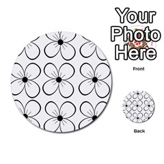 White Flowers Pattern Multi-purpose Cards (round)  by Valentinaart