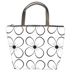 White flowers pattern Bucket Bags