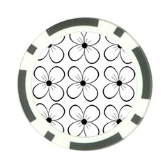 White Flowers Pattern Poker Chip Card Guards (10 Pack)  by Valentinaart