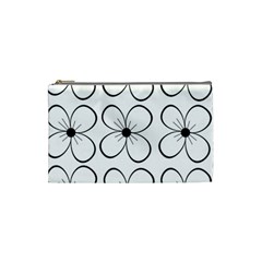 White flowers pattern Cosmetic Bag (Small) 