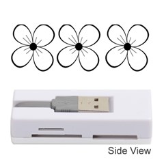 White Flowers Pattern Memory Card Reader (stick) 