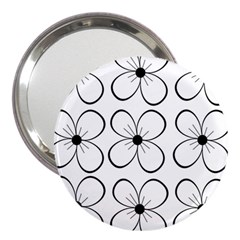 White Flowers Pattern 3  Handbag Mirrors by Valentinaart