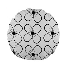 White Flowers Pattern Standard 15  Premium Round Cushions by Valentinaart