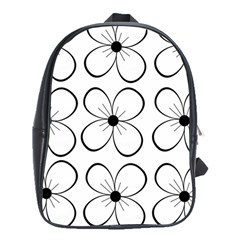 White flowers pattern School Bags (XL) 