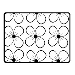 White Flowers Pattern Double Sided Fleece Blanket (small) 