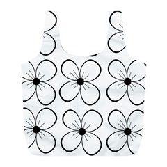 White Flowers Pattern Full Print Recycle Bags (l)  by Valentinaart