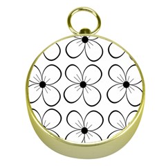 White flowers pattern Gold Compasses