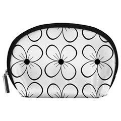 White flowers pattern Accessory Pouches (Large) 