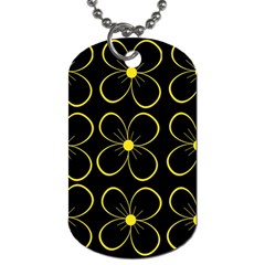 Yellow Flowers Dog Tag (two Sides) by Valentinaart