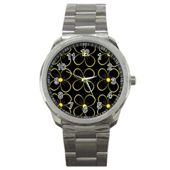 Yellow Flowers Sport Metal Watch by Valentinaart