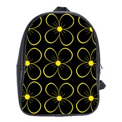 Yellow Flowers School Bags(large)  by Valentinaart