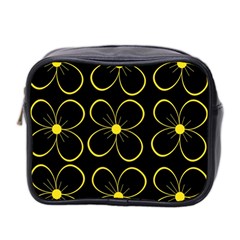 Yellow Flowers Mini Toiletries Bag 2-side by Valentinaart