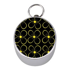 Yellow Flowers Mini Silver Compasses by Valentinaart